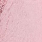 Girls' Soft Pink Round Neck Floral Lace Sleeve Textured Top, Pink, small image number null