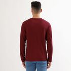 Men's Deep Maroon Henley Neck Casual T-Shirt, Wine, small image number null
