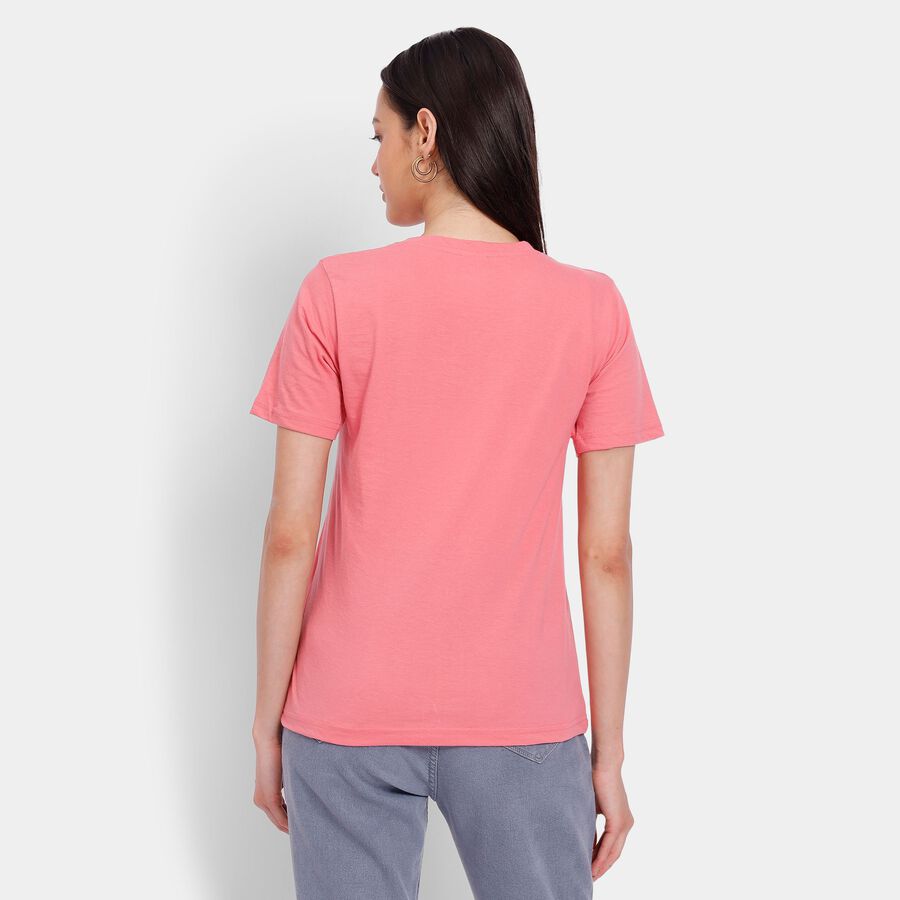 Ladies' Round Neck T-Shirt, Pink, large image number null