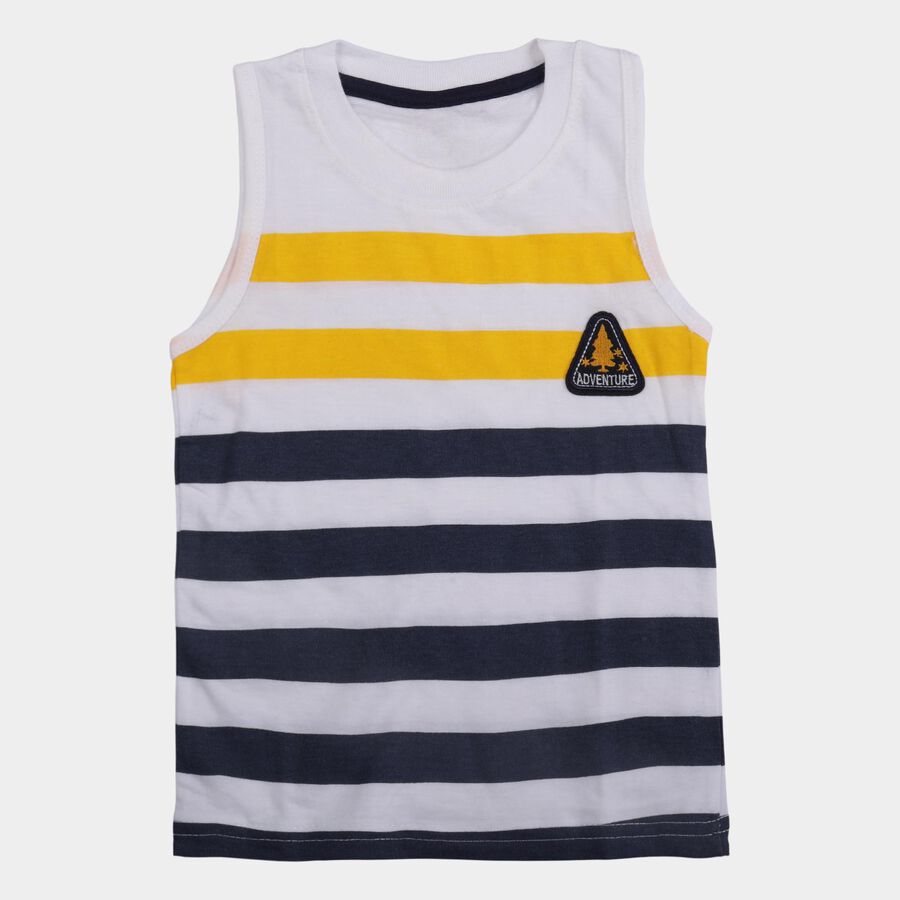 Boys Yellow Crew Neck Casual Boys T-Shirt, पीला, large