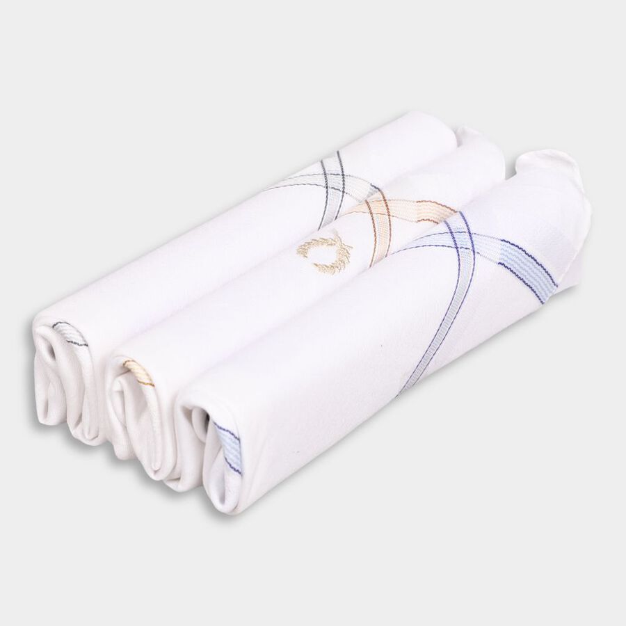 Men's 100% Cotton Hanky, सफ़ेद, large