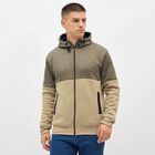 Men's Muted Olive Green and Beige Hoodie Neck Casual Sweatshirt, Beige, small image number null