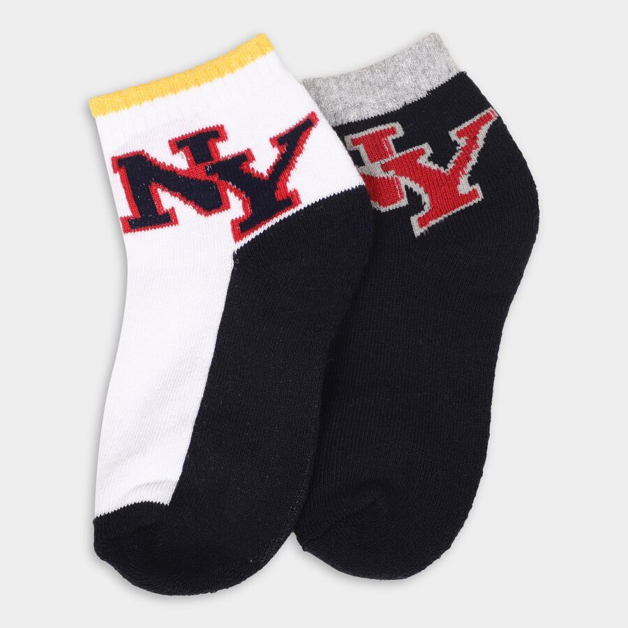 Boys' Socks (Pack of 2), Navy Blue, large image number null
