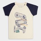 Boys' 100% Cotton Half Sleeves T-Shirt , ऑफ व्हाइट, small image number null