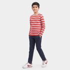 Boys Maroon Crew Neck Regular T-Shirt, Maroon, small