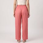 Women's Pink Regular Fit Elastic Waist Palazzos, गुलाबी, small