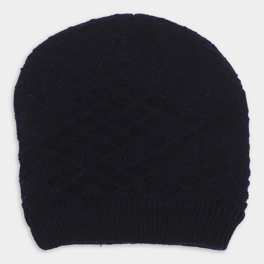 Girls' Winter Cap, नेवी ब्लू, large image number null