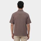 Men Brown Cotton Classic Collar Casual Shirt, Brown, small