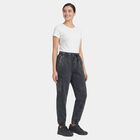 Women's Black Regular Fit Side-Striped Track Pants, Black, small