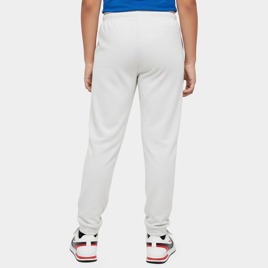 Boys' Ecru Melange Cotton Blend Elastic Waist Pyjama, Ecru Melange, large