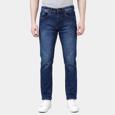 Men's Blue Slim Fit Faded Jeans