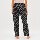 Women's Jet Black Printed Elastic Waist Pyjama, Black, small image number null