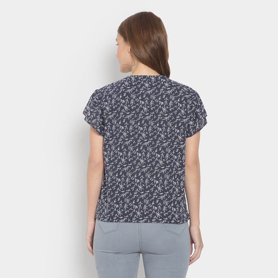 Round Neck T-Shirt, Navy Blue, large image number null