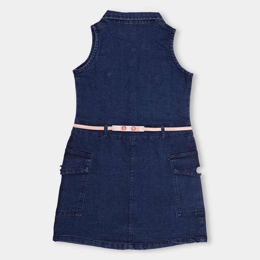 Girls' Frock, Dark Blue, large image number null