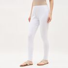 Women's Bright Snow White Slim Fit Plain Churidar, White, small image number null