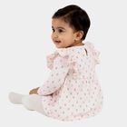 Infants' Soft Cream Floral Print Long Sleeve Frock, ऑफ व्हाइट, small image number null