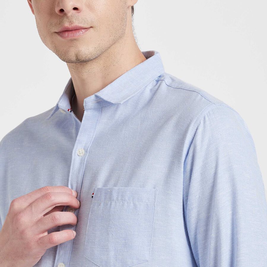 Solid Casual Shirt, Light Blue, large image number null
