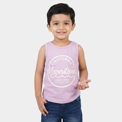 Boys' Lavender Round Neck Regular T-Shirt