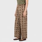 Women's Light Grey Regular Fit Floral Printed Palazzos, Light Grey, small
