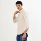 Men's Light Beige Cotton Button-Down Casual Shirt, Beige, small image number null