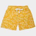 Boys' Yellow Regular Fit Printed Elastic Waist Bermuda Shorts, पीला, small