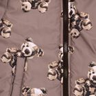 Boys Muted Brown Hooded Teddy Bear Printed Jacket, Brown, small image number null