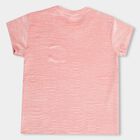 Girls' Light Pink Round Neck Casual Printed T-Shirt, Light Pink, small image number null