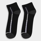 Men's Charcoal Black and Gray Regular Fit Ankle-Length Stripe Socks Pack of 3, Melange Light Grey, small