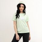 Women's Light Sage Green Cotton Round Neck Casual T-Shirt, Light Green, small image number null