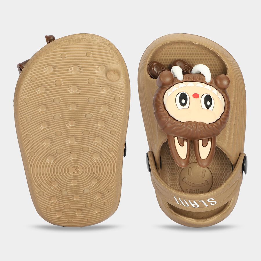 Boys' Beige Slip-On Back Strap Sandals, Beige, large