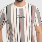 Men's White Round Neck Regular T-Shirt, White, small