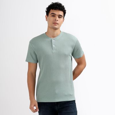 Men's Henley Half Sleeves T-Shirt
