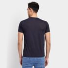 Men's Round Neck Half Sleeves T-Shirt, नेवी ब्लू, small