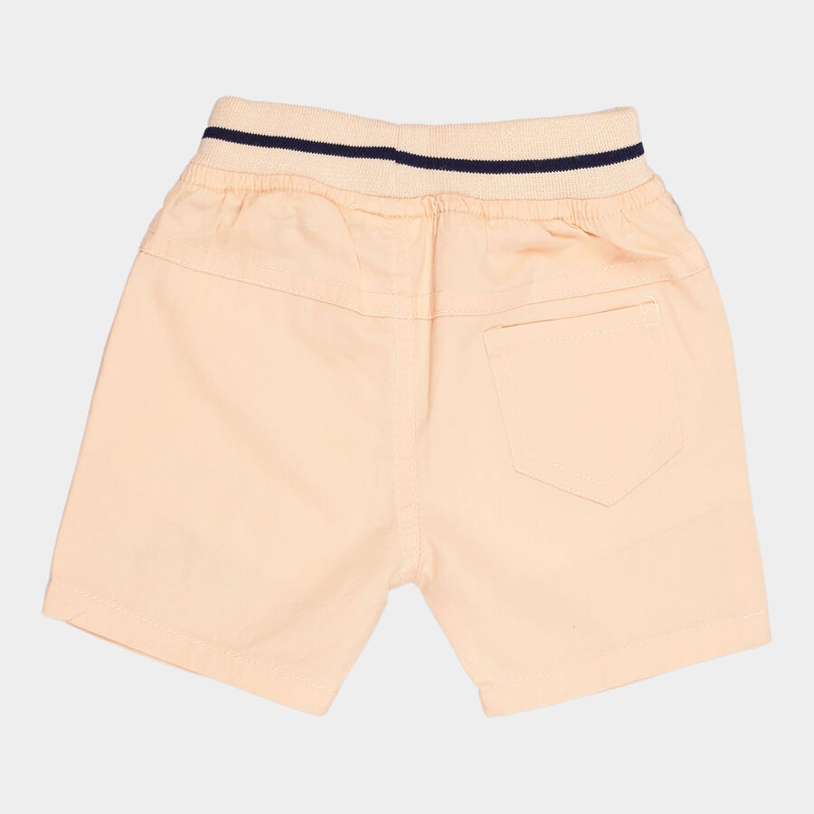 Infants Cotton Solid Half Pant, Peach, large image number null