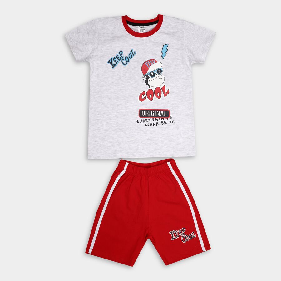 Boys' Knit Baba Suit, मिश्रित हल्का ग्रे, large image number null