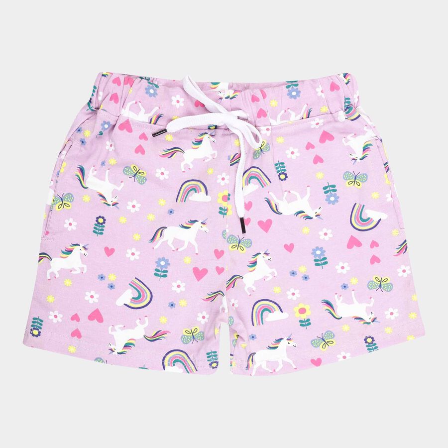 Girls Printed Pull Ups Shorts, Pink, large image number null