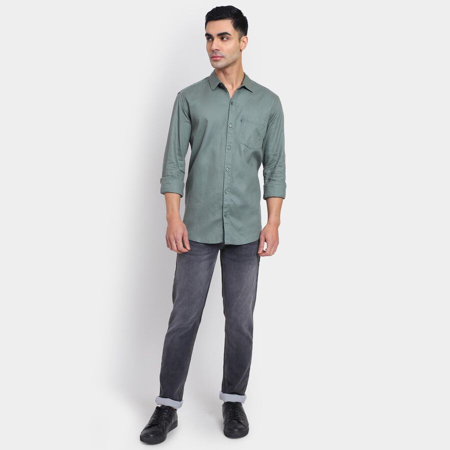 Men's 100% Cotton Casual Shirt , Olive, large image number null