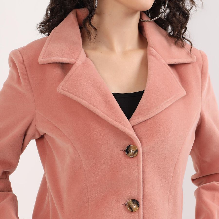 Women's Light Pink Classic Button-Front Jacket, हल्का गुलाबी, large image number null