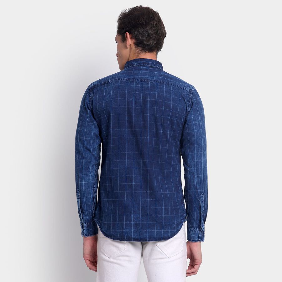 Men's 100% Cotton Casual Shirt, नेवी ब्लू, large image number null