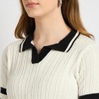 Ladies' 100% Cotton Top , सफ़ेद, small