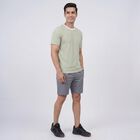 Men's Olive Round Neck Casual T-Shirt, Olive, small