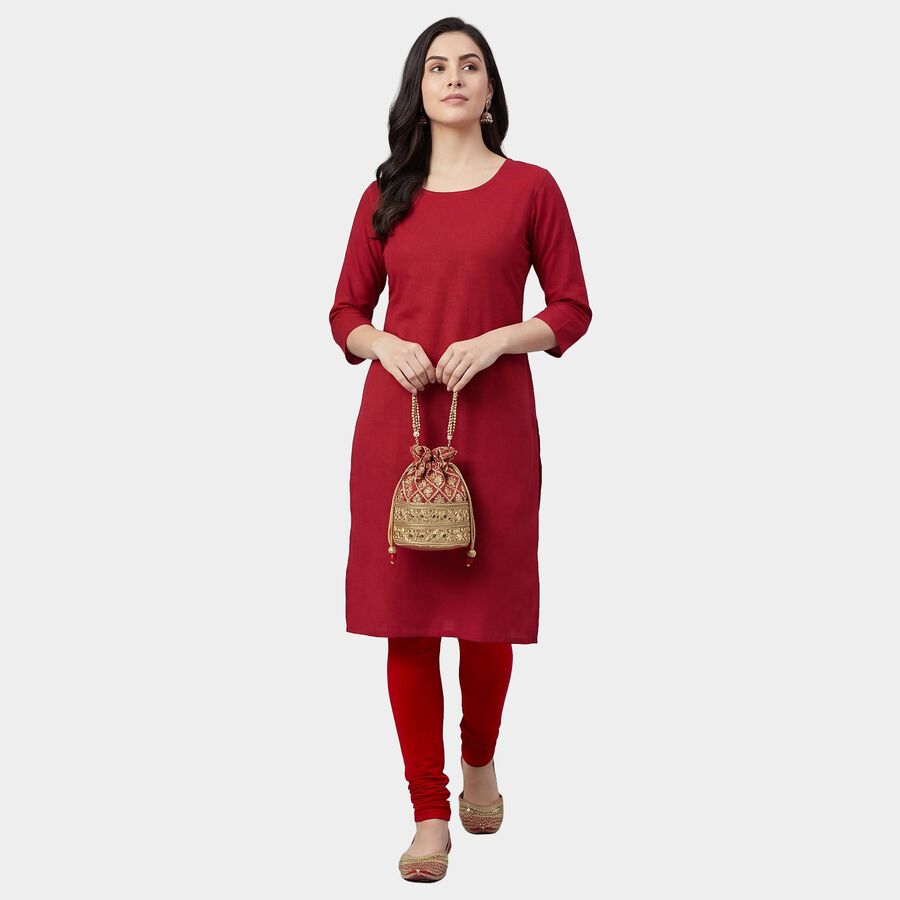 Women's Maroon Slim Fit Cotton Blend Churidar Leggings, Maroon, large