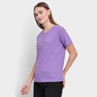 Ladies' Round Neck T-Shirt , बैंगनी, small image number null
