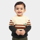 Infants' Charcoal Crew Neck Striped Pullover, चारकोल, small
