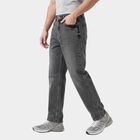 Men's Grey Straight Fit Washed Jeans, हल्का ग्रे, small