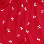 Girls Bright Cherry Red Butterfly Printed Cotton Blend Pyjama, रानी (फ्यूशिया), small image number null