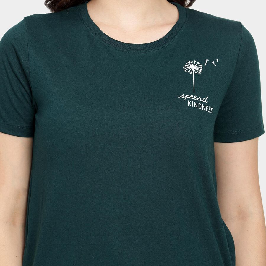 Ladies' Round Neck T-Shirt, Dark Green, large image number null