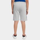 Boys Grey Regular Fit Elastic Waist Bermuda Shorts, Melange Light Grey, small