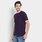 Men's Round Neck Half Sleeves T-Shirt , Purple, small image number null