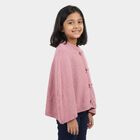 Girls' Pink Crew Neck Bow Accent Pullover, Pink, small